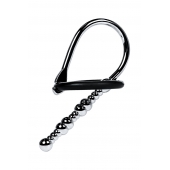 Серебристый уретральный плаг-бусины TOYFA Metal с мягким фиксириющим кольцом - ToyFa - купить с доставкой в Саратове