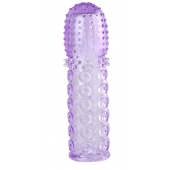 Насадка гелевая фиолетовая с точками, шипами и наплывами - 13,5 см. - Toyfa Basic - в Саратове купить с доставкой