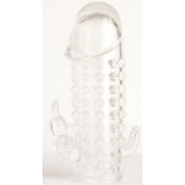 Гелевая прозрачная насадка с 2 отростками - 13 см. - Toyfa Basic - в Саратове купить с доставкой