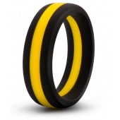 Черно-желтое силиконовое эрекционное кольцо Silicone Go Pro Cock Ring - Blush Novelties - в Саратове купить с доставкой