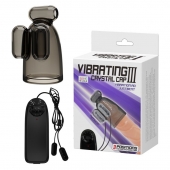 Дымчатая насадка-мастурбатор с вибрацией Vibrating Crystal Cap III - Baile - в Саратове купить с доставкой