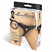 Черные плюшевые трусики для страпона - Lux Fetish - купить с доставкой в Саратове