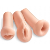 Комплект из 3 мастурбаторов All 3 Holes: вагина, анус, ротик - Pipedream - в Саратове купить с доставкой