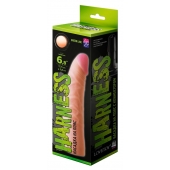 Телесная изогнутая насадка на Harness с коннектором GREEN LINE - 18 см. - LOVETOY (А-Полимер) - купить с доставкой в Саратове