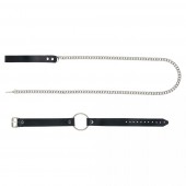 Черный поводок и чокер с кольцом Rada - Rebelts - купить с доставкой в Саратове