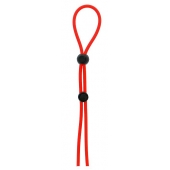 Красное лассо на пенис с двумя бусинами STRETCHY LASSO CAGE - Dream Toys - в Саратове купить с доставкой