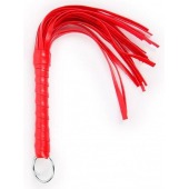 Красная плеть с рукоятью в оплетке - 28 см. - Notabu - купить с доставкой в Саратове