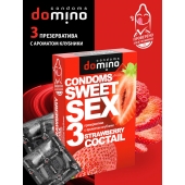 Презервативы для орального секса DOMINO Sweet Sex с ароматом клубничного коктейля  - 3 шт. - Domino - купить с доставкой в Саратове