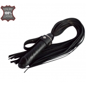 Черная плеть  Ковбой  с ручкой-фаллосом - 55 см. - Sitabella - купить с доставкой в Саратове