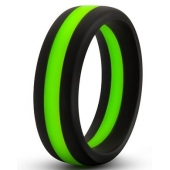 Черно-зеленое эрекционное кольцо Silicone Go Pro Cock Ring - Blush Novelties - в Саратове купить с доставкой