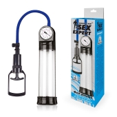 Прозрачная вакуумная помпа Sex Expert с манометром - Sex Expert - в Саратове купить с доставкой
