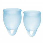 Набор голубых менструальных чаш Feel confident Menstrual Cup - Satisfyer - купить с доставкой в Саратове