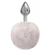 Серебристая анальная пробка с белым пушистым хвостиком Twinkle - Lola Games - купить с доставкой в Саратове