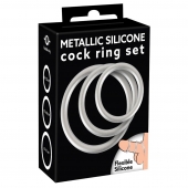 Набор из 3 эрекционных колец под металл Metallic Silicone Cock Ring Set - Orion - в Саратове купить с доставкой