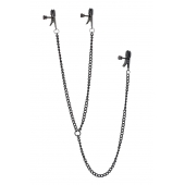 Черные зажимы на соски и клитор на цепочке DELUXE NIPPLE   CLIT CLAMPS - Dream Toys - купить с доставкой в Саратове