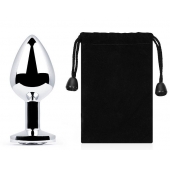 Серебристая анальная пробка с прозрачным стразом - 7,2 см. - Anal Jewelry Plug - купить с доставкой в Саратове