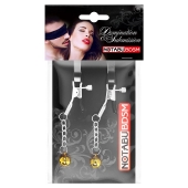 Оригинальные зажимы на соски с желтыми шариками - Notabu - купить с доставкой в Саратове