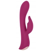 Бордовый вибромассажер-кролик 5  Silicone Bunny Love - 19,1 см. - Erokay