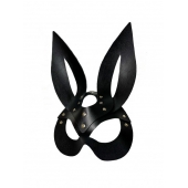 Черная кожаная маска зайки Miss Bunny - БДСМ Арсенал - купить с доставкой в Саратове