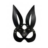 Черная кожаная маска зайки Miss Bunny - БДСМ Арсенал - купить с доставкой в Саратове
