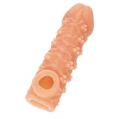 Телесная закрытая насадка с пучками шишечек Cock Sleeve Size S - 13,8 см. - KOKOS - в Саратове купить с доставкой