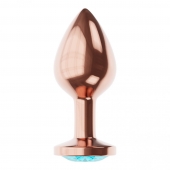 Пробка цвета розового золота с малиновым кристаллом Diamond Topaz Shine L - 8,3 см. - Lola Games - купить с доставкой в Саратове