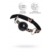 Черный кляп-шар на леопардовых ремешках Anonymo - ToyFa - купить с доставкой в Саратове