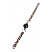 Черный кляп-шар на леопардовых ремешках Anonymo - ToyFa - купить с доставкой в Саратове