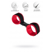 Красно-черные велюровые наручники Anonymo - ToyFa - купить с доставкой в Саратове Красно-черные велюровые наручники Anonymo - ToyFa - купить с доставкой в Саратове