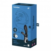 Черный анальный вибратор Heat Climax+ с функцией нагрева - 20,6 см. - Satisfyer - в Саратове купить с доставкой