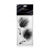 Зажимы на соски с черными пуховыми кисточками Sweet Caress Feather Nipple Clumps - Sweet Caress - купить с доставкой в Саратове