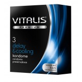 Презервативы VITALIS PREMIUM delay   cooling с охлаждающим эффектом - 3 шт. - Vitalis - купить с доставкой в Саратове
