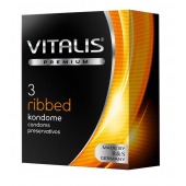 Ребристые презервативы VITALIS PREMIUM ribbed - 3 шт. - Vitalis - купить с доставкой в Саратове