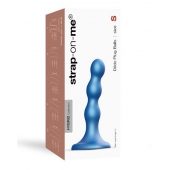 Голубая насадка Strap-On-Me Dildo Plug Balls size S - Strap-on-me - купить с доставкой в Саратове