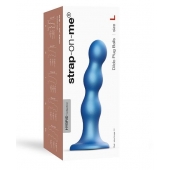 Голубая насадка Strap-On-Me Dildo Plug Balls size L - Strap-on-me - купить с доставкой в Саратове