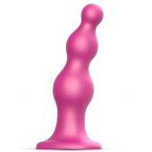 Розовая насадка Strap-On-Me Dildo Plug Beads size L - Strap-on-me - купить с доставкой в Саратове