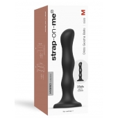 Черная насадка Strap-On-Me Dildo Geisha Balls size M - Strap-on-me - купить с доставкой в Саратове
