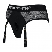 Черные трусики для насадок Diva Lingerie Harness - size M - Strap-on-me - купить с доставкой в Саратове