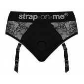 Черные трусики для насадок Diva Lingerie Harness - size M - Strap-on-me - купить с доставкой в Саратове