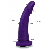 Фиолетовая гладкая изогнутая насадка-плаг - 14,7 см. - LOVETOY (А-Полимер) - купить с доставкой в Саратове