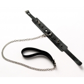 Черный ошейник с шипами и поводком - Crazy Handmade - купить с доставкой в Саратове