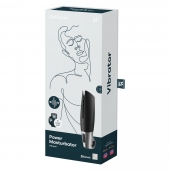 Черный мастурбатор с вибрацией Power Masturbator - Satisfyer - в Саратове купить с доставкой