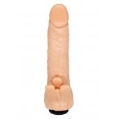 Телесная гелевая насадка-фаллос с клиторальными лепестками - 18,5 см. - LOVETOY (А-Полимер) - купить с доставкой в Саратове
