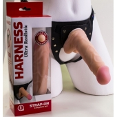 Страпон Harness из двух предметов: регулируемые трусики и насадка-фаллос - 17,5 см. - LOVETOY (А-Полимер) - купить с доставкой в Саратове