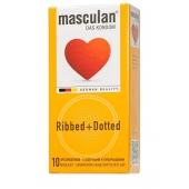 Презервативы с колечками и пупырышками Masculan Ribbed+Dotted - 10 шт. - Masculan - купить с доставкой в Саратове