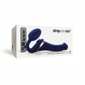 Синий безремневой страпон Multi Orgasm Size S с клиторальной стимуляцией - Strap-on-me - купить с доставкой в Саратове