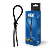 Черное силиконовое лассо с шариком для утяжки - Sex Expert - в Саратове купить с доставкой