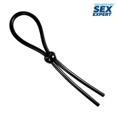 Черное силиконовое лассо с шариком для утяжки - Sex Expert - в Саратове купить с доставкой