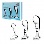 Набор из 3 стальных стимуляторов простаты Stainless Steel P-spot Training Set - b-Vibe - в Саратове купить с доставкой