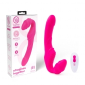 Розовый безремневой страпон на радиоуправлении Strapless Together - 22 см. - Together Toy - купить с доставкой в Саратове